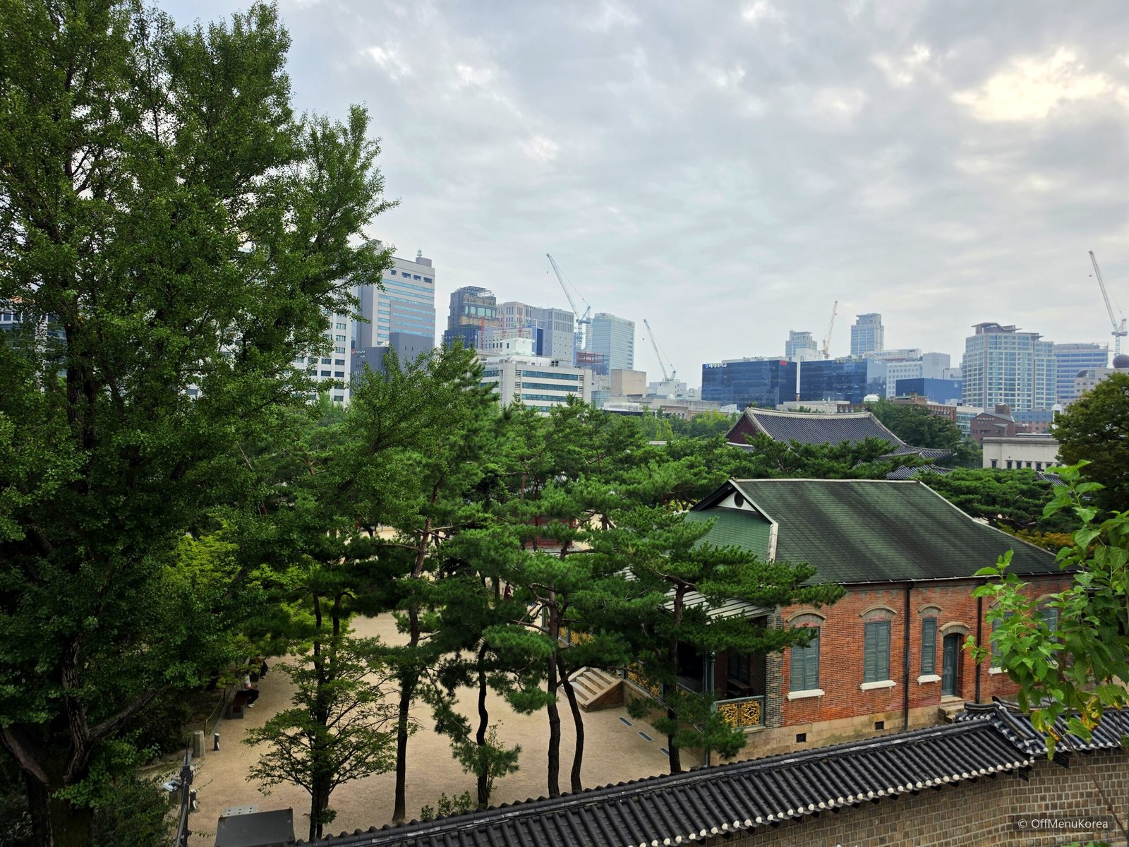 View over Deoksugung Palace from the Cecil Maru rooftop